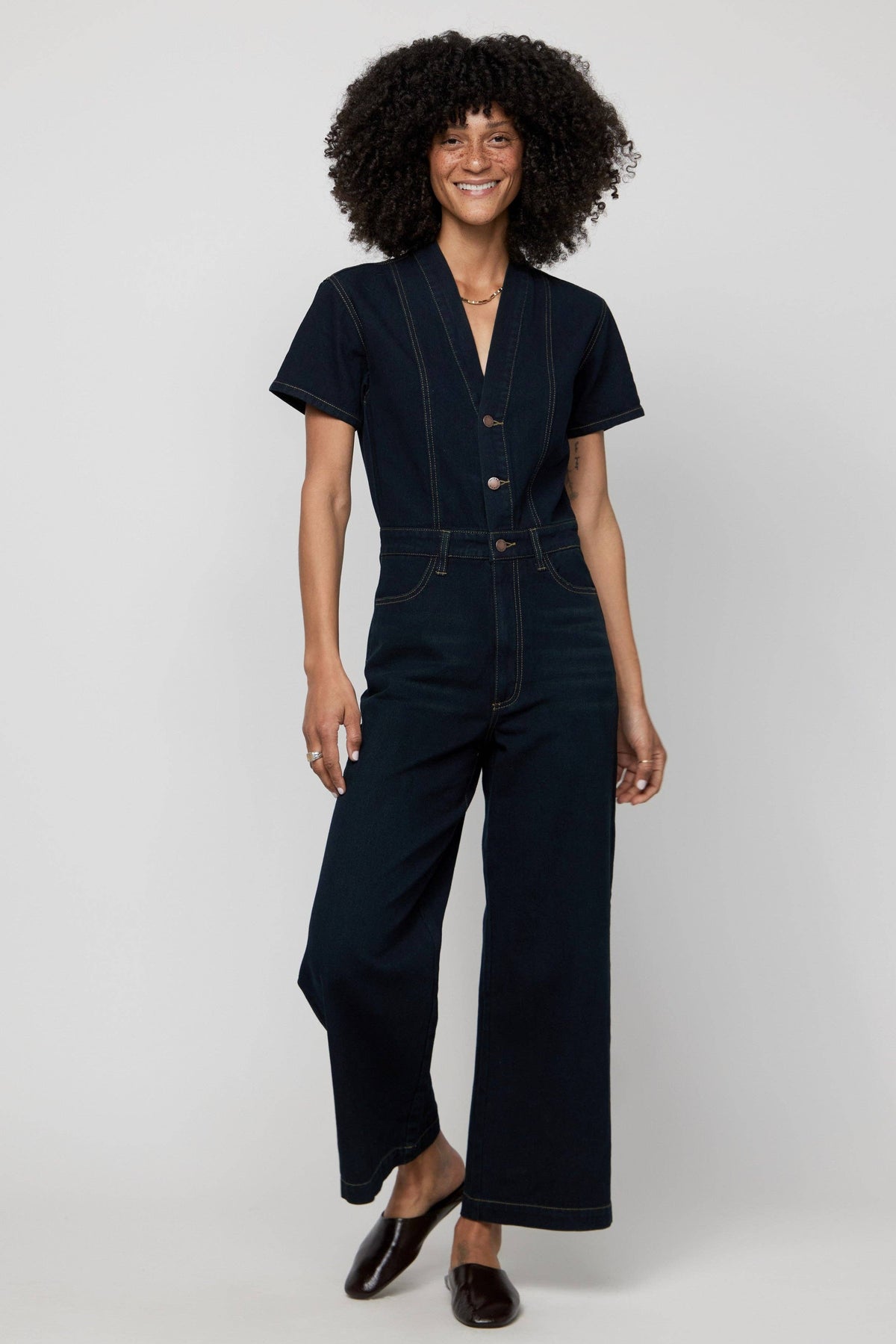 Ashby  Denim Jumpsuit | Faded Black