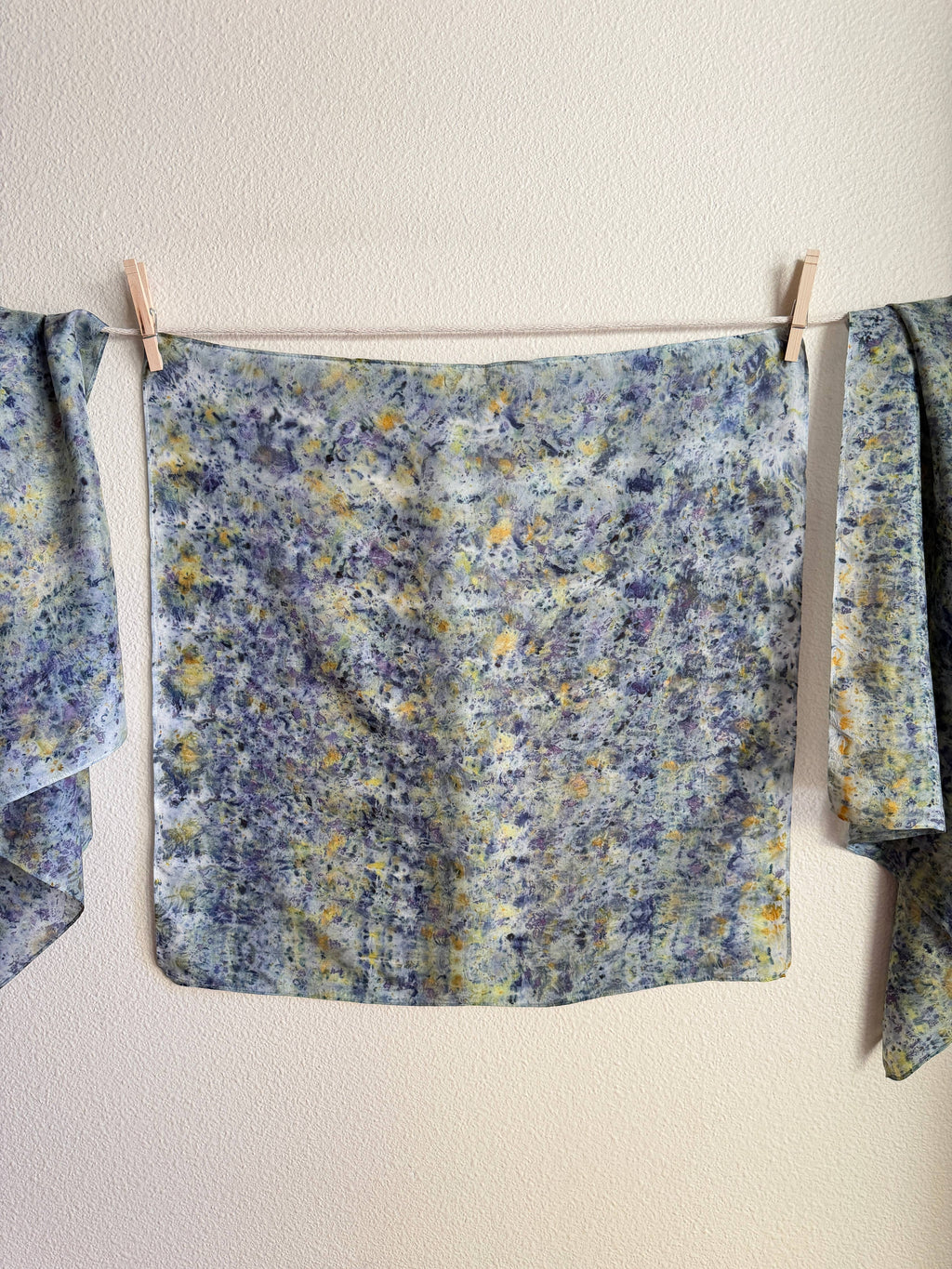 Naturally Dyed Silk Scarf - Midnight Garden