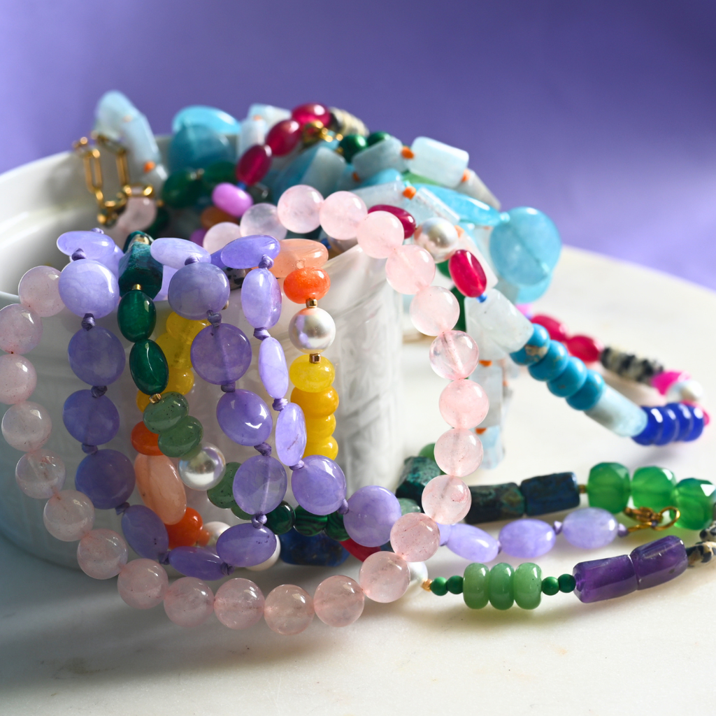 Shoushan Gemstone Beaded Necklace