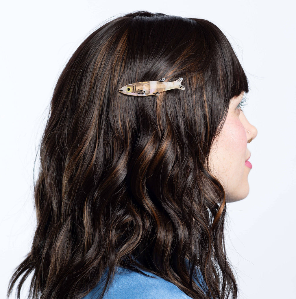 Sardine Alligator Hair Clip Set | Gold