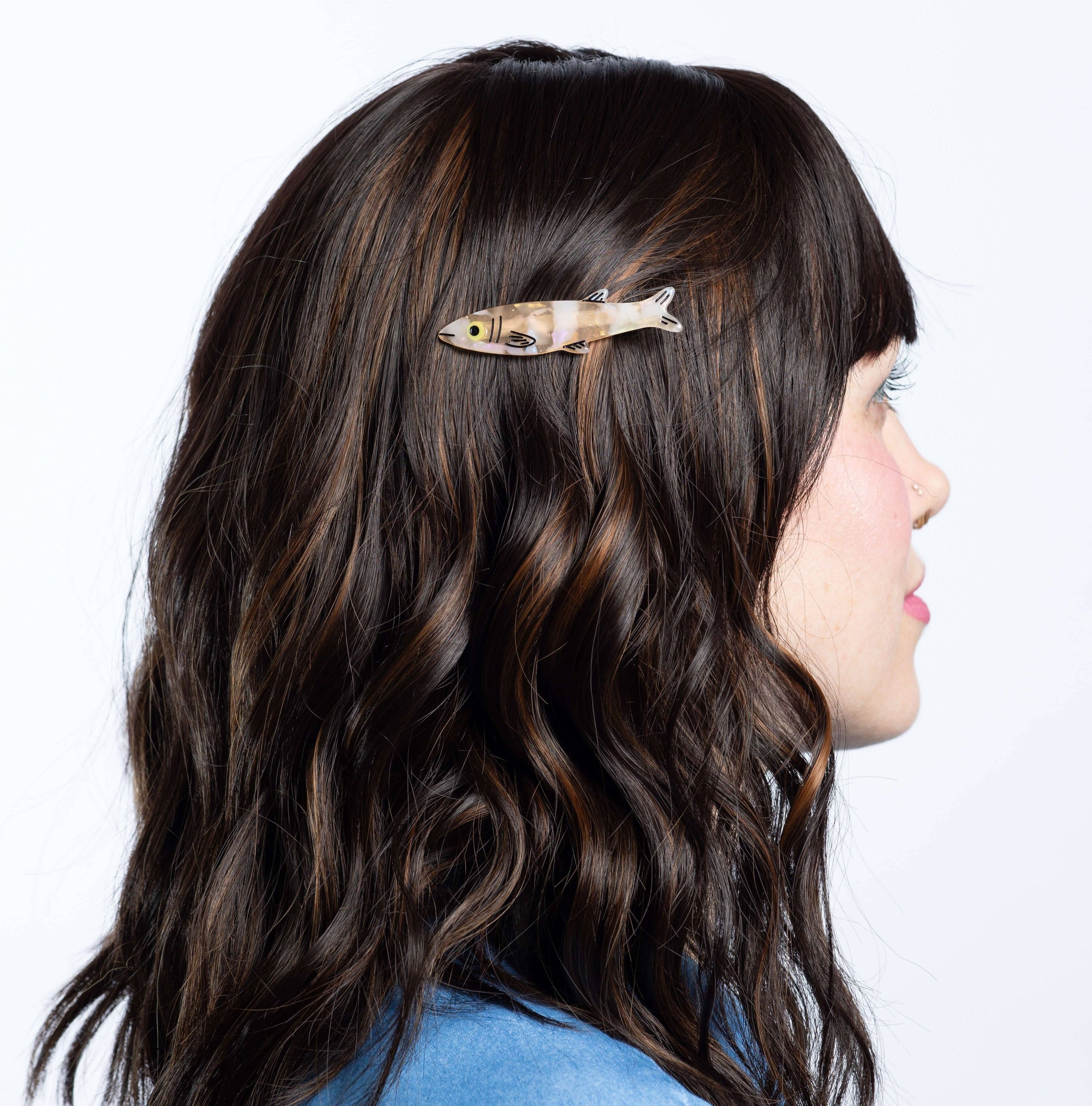 Sardine Alligator Hair Clip Set | Gold