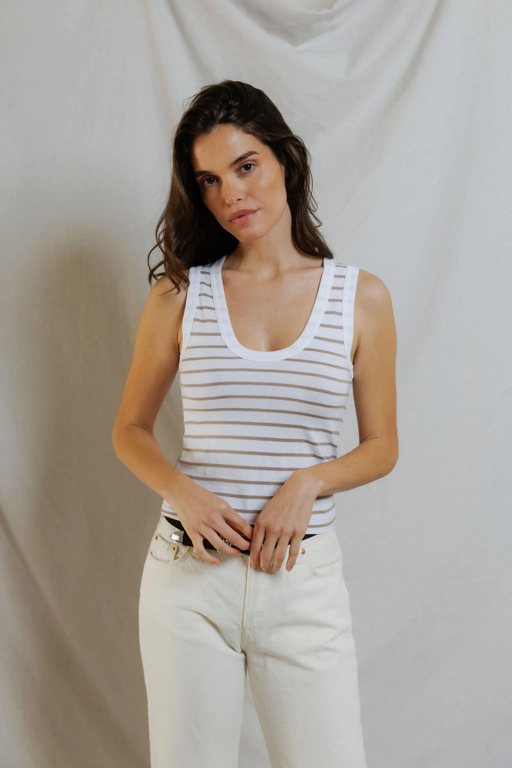 khara stripe | driftwood white stripe