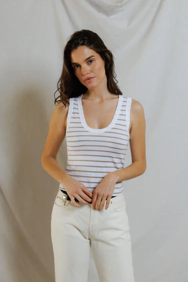 khara stripe | driftwood white stripe