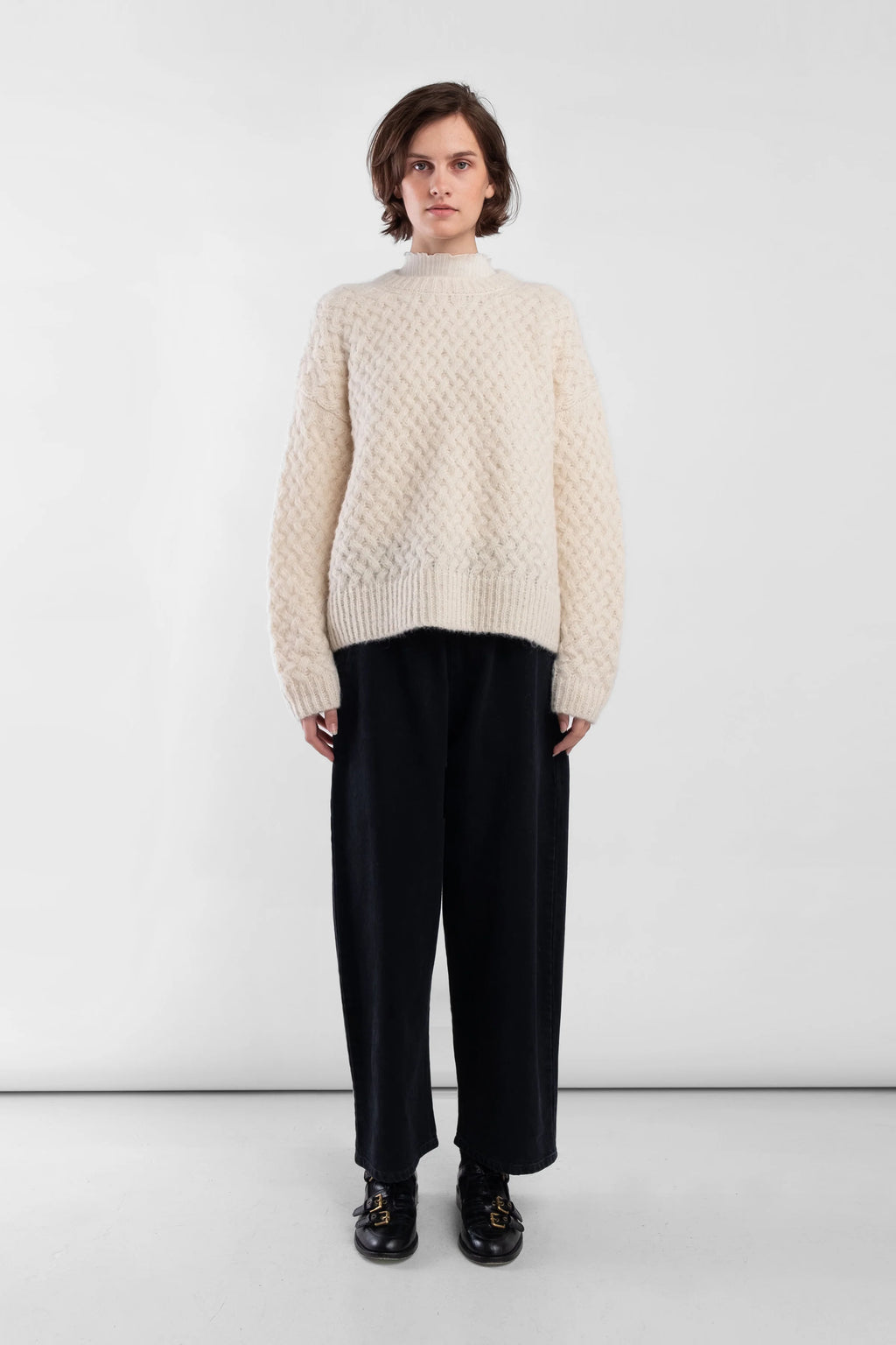 Knit Weave Pullover | Cream