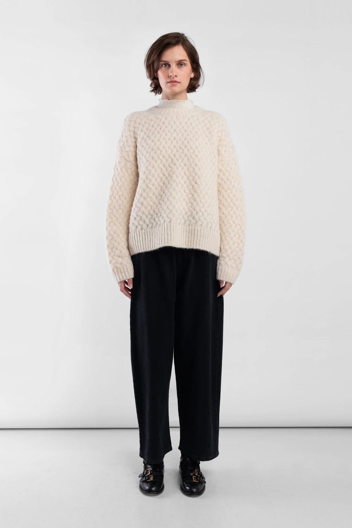 Knit Weave Pullover | Cream