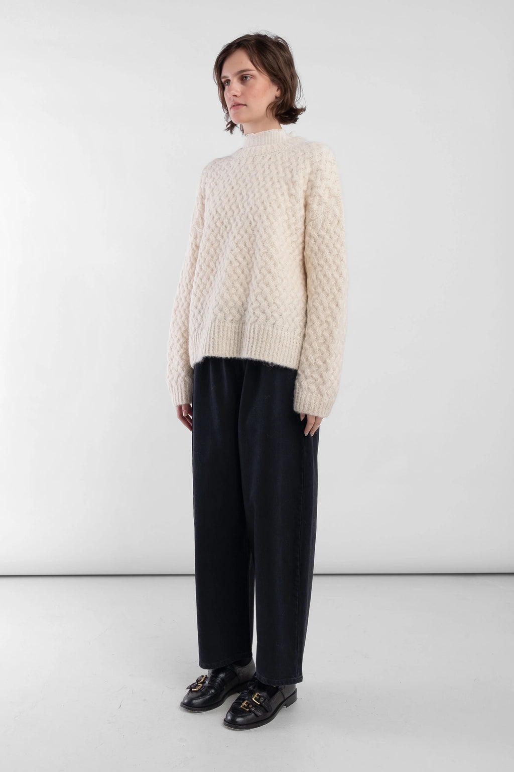 Knit Weave Pullover | Cream