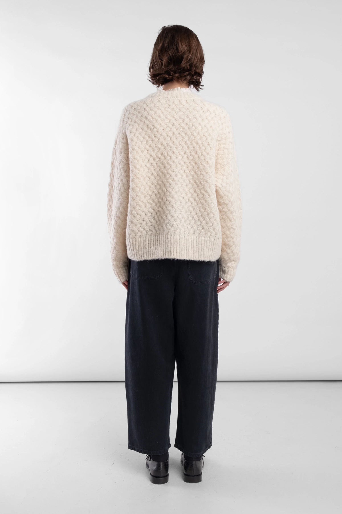 Knit Weave Pullover | Cream