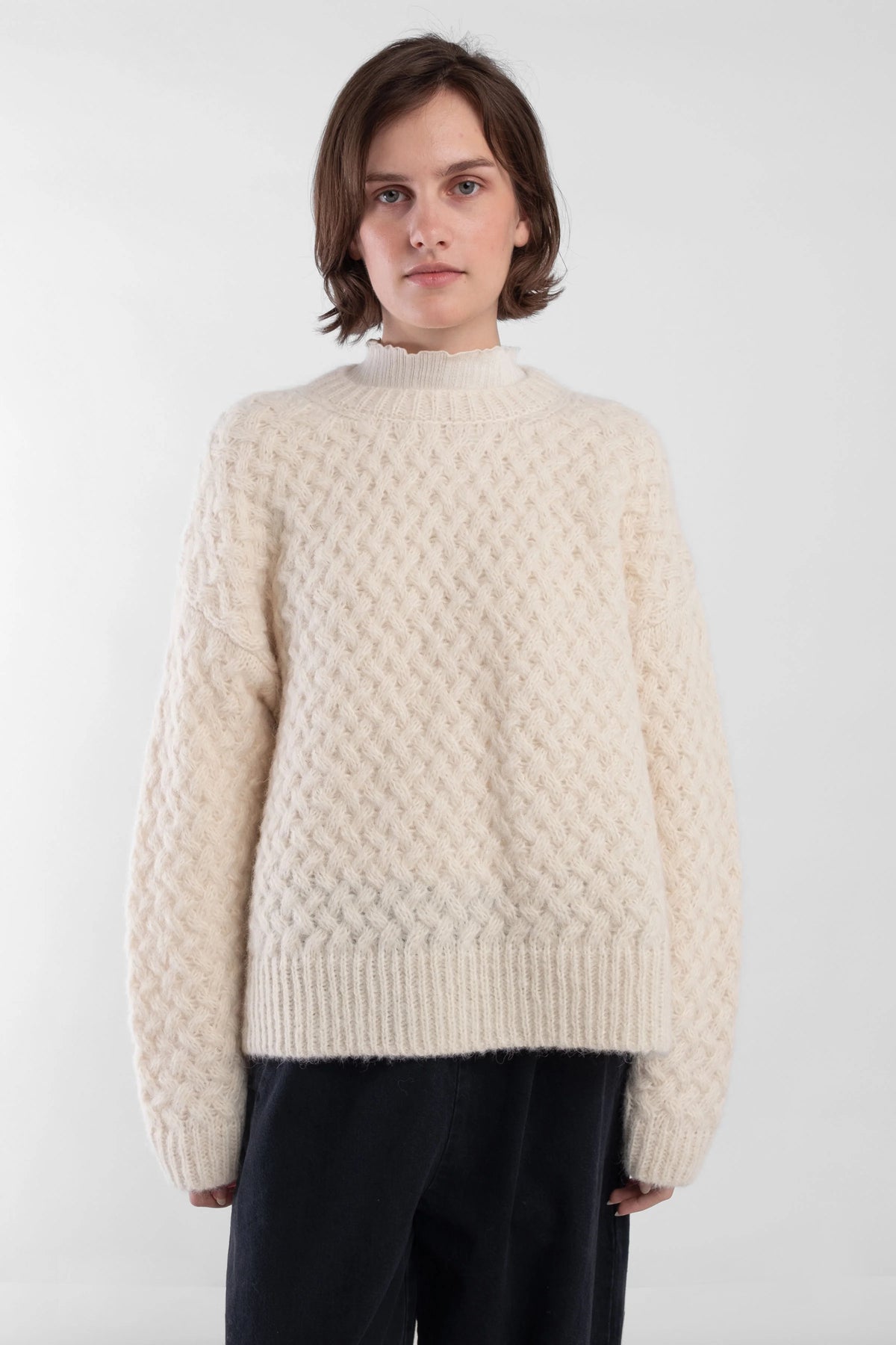 Knit Weave Pullover | Cream