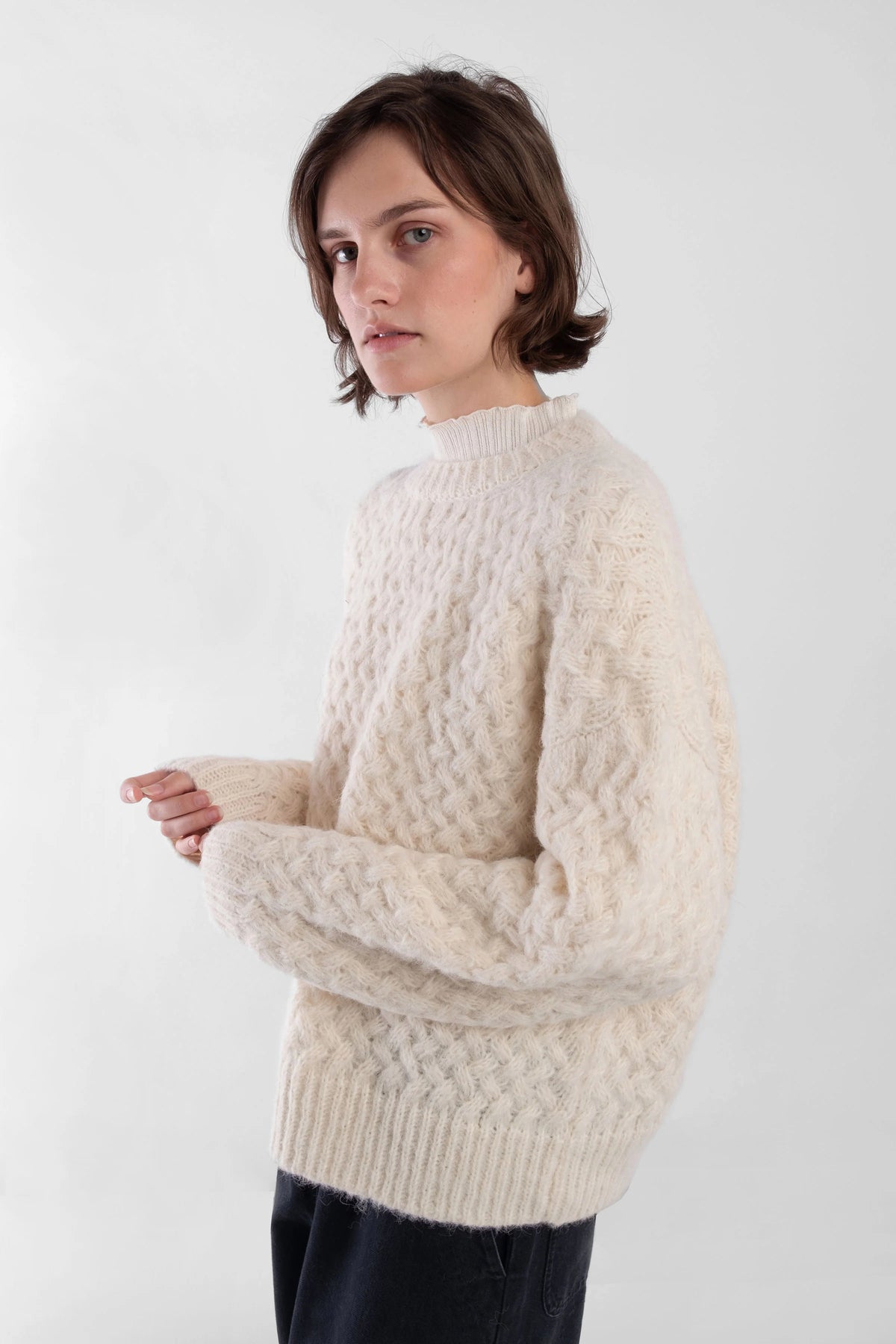 Knit Weave Pullover | Cream