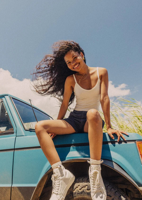 Spaghetti Tank | Washed White