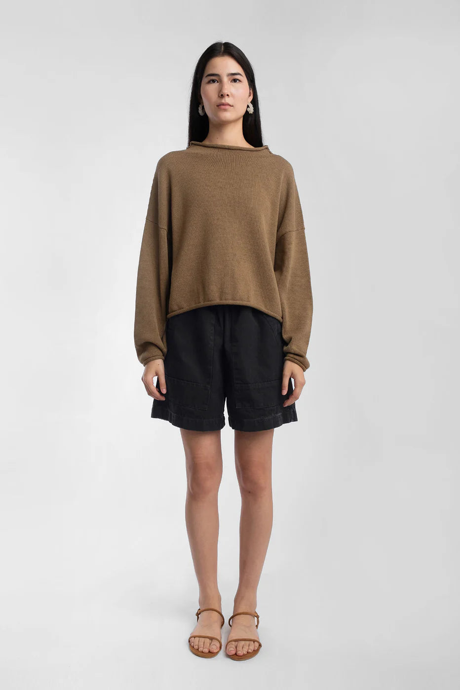 Rolled Sweater | Umber