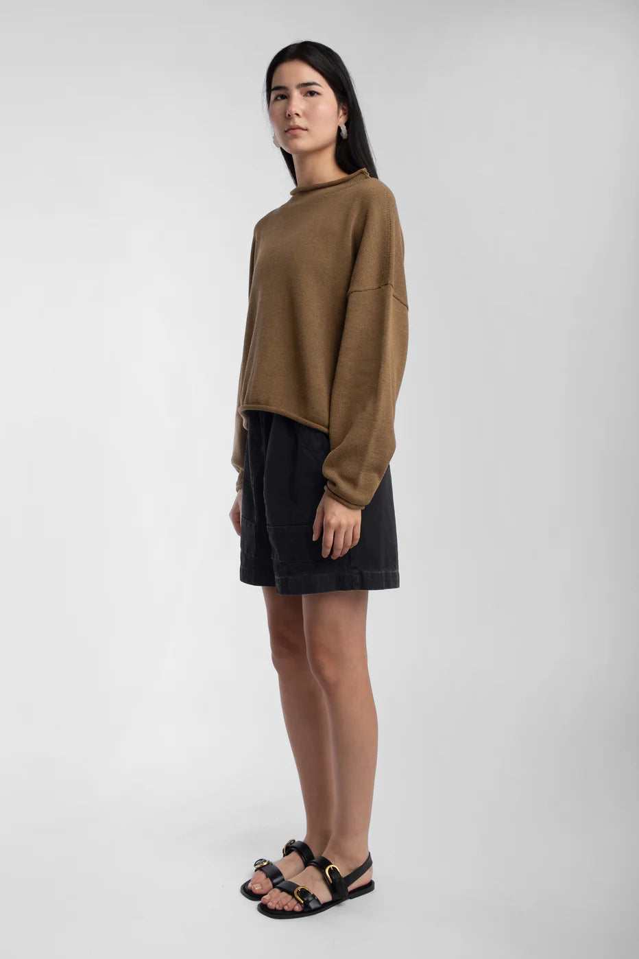 Rolled Sweater | Umber