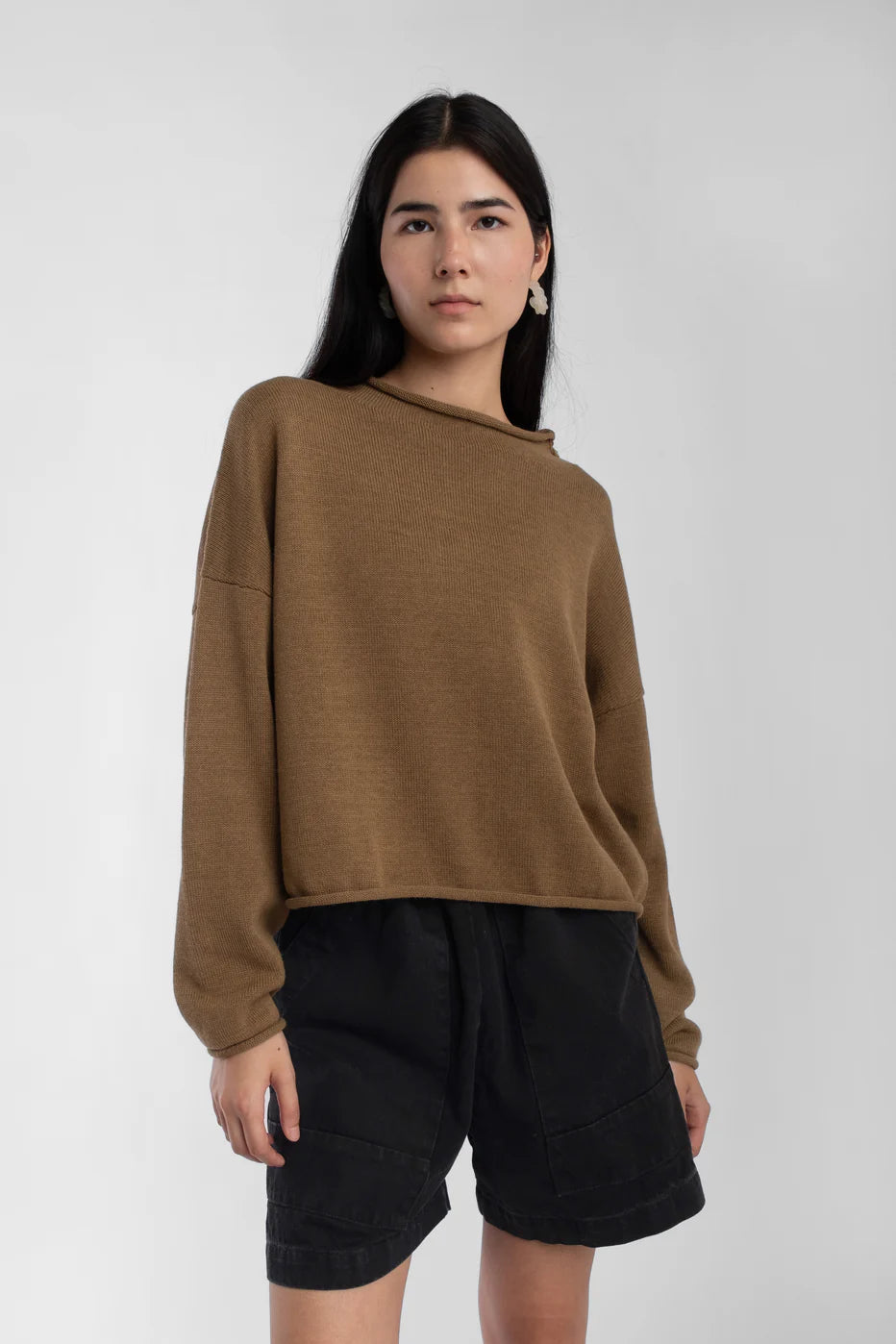 Rolled Sweater | Umber