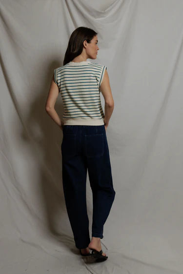 sloan | teal navy stripe