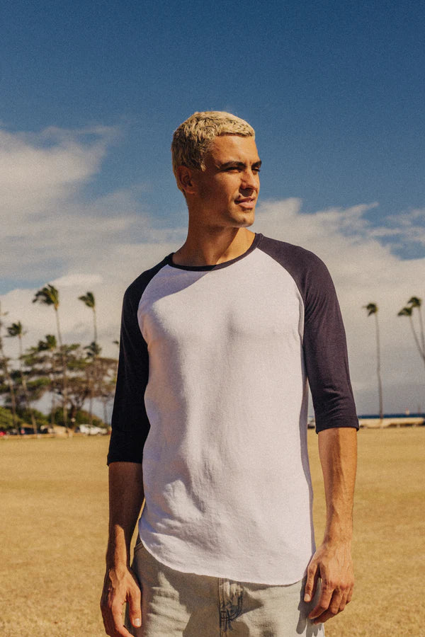 Stones 3/4 Sleeve Raglan | Black & White