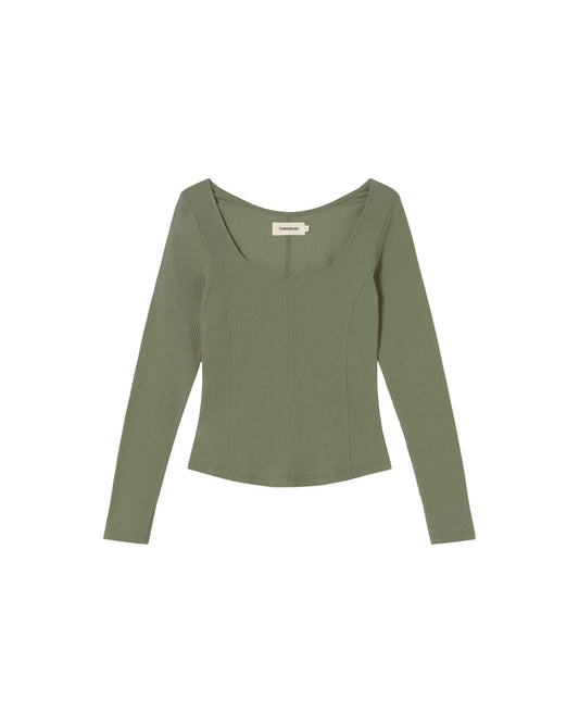 Nadia Boat Neck Top | Eucalyptus