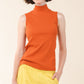 Sleeveless Mockneck | Electric Red