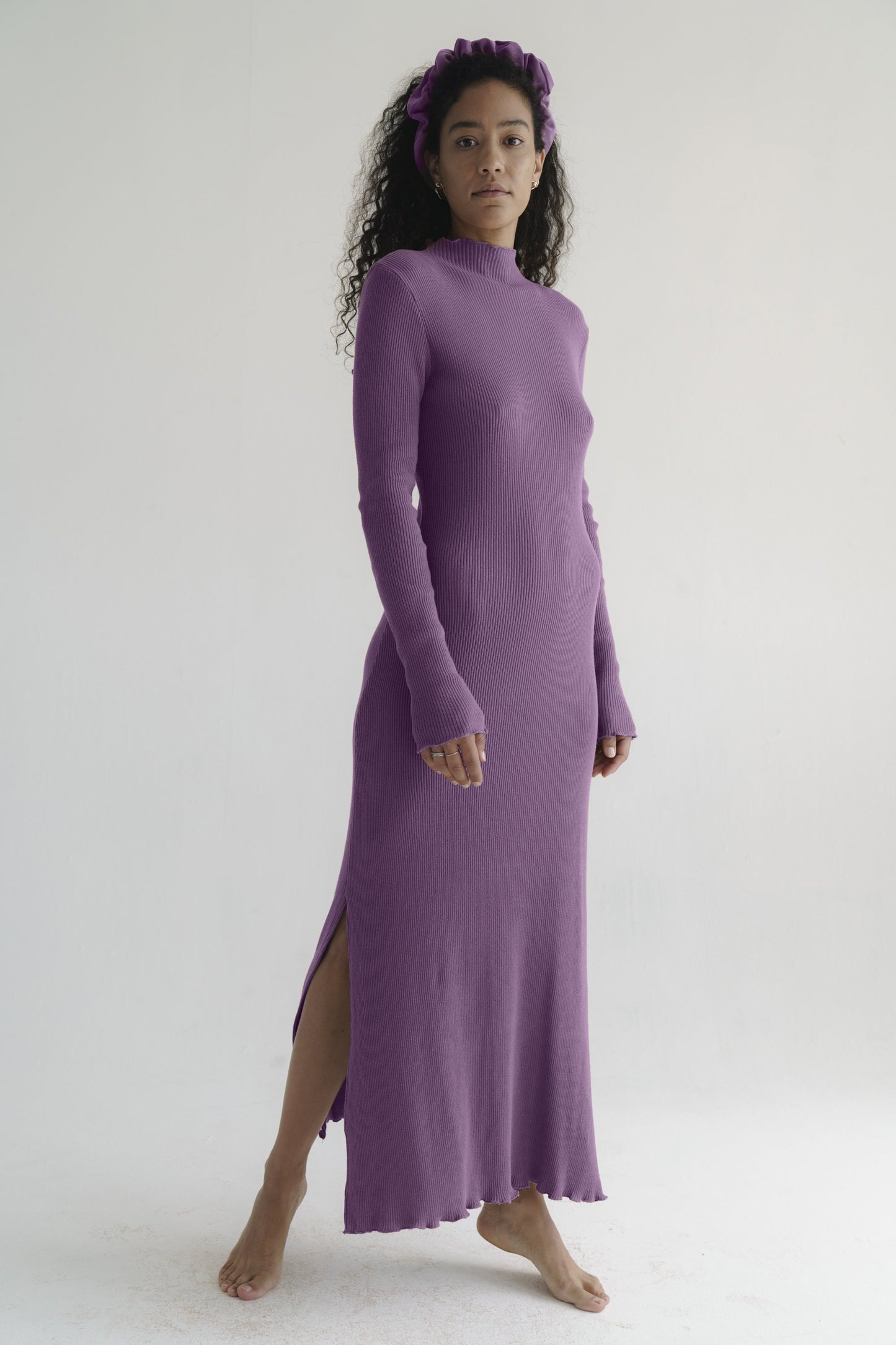 Eloise Dress | Plum Wide Rib
