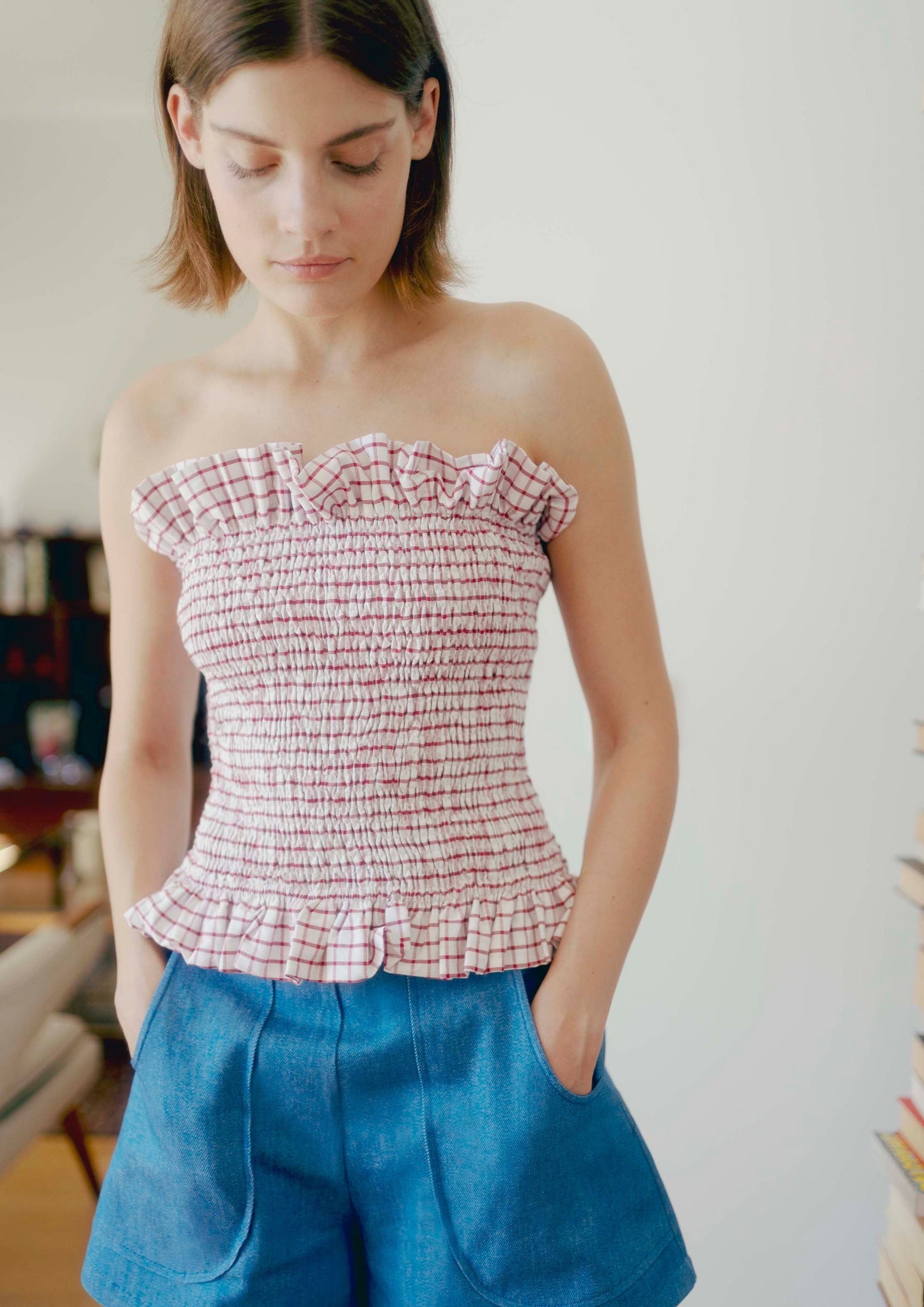 Scrunch Top | Red Check