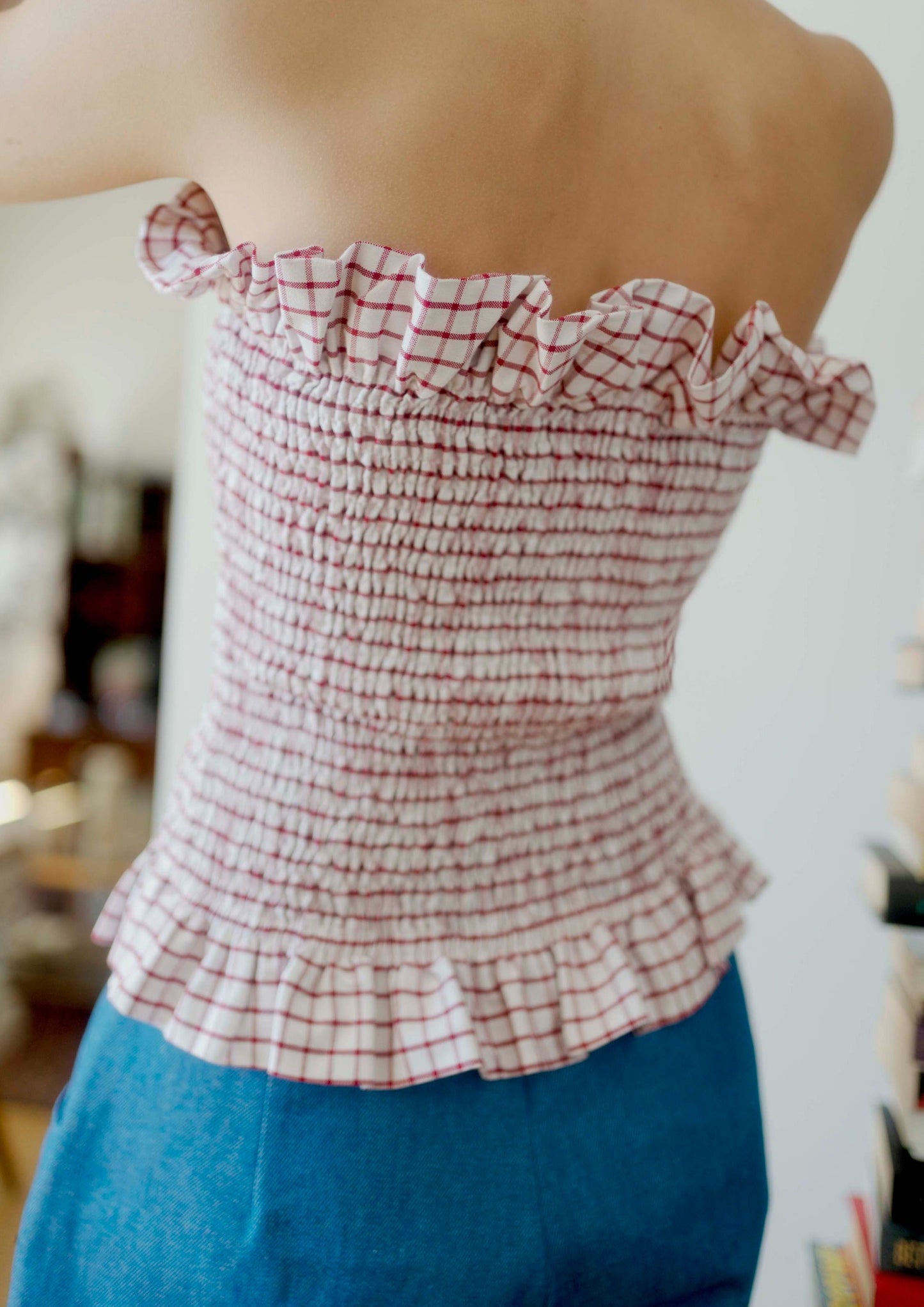 Scrunch Top | Red Check