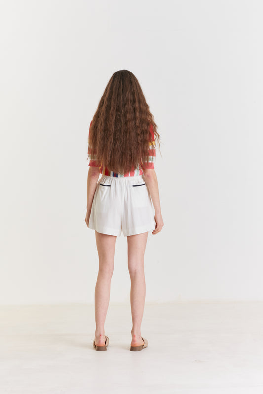 Tina Linen Shorts | Off White