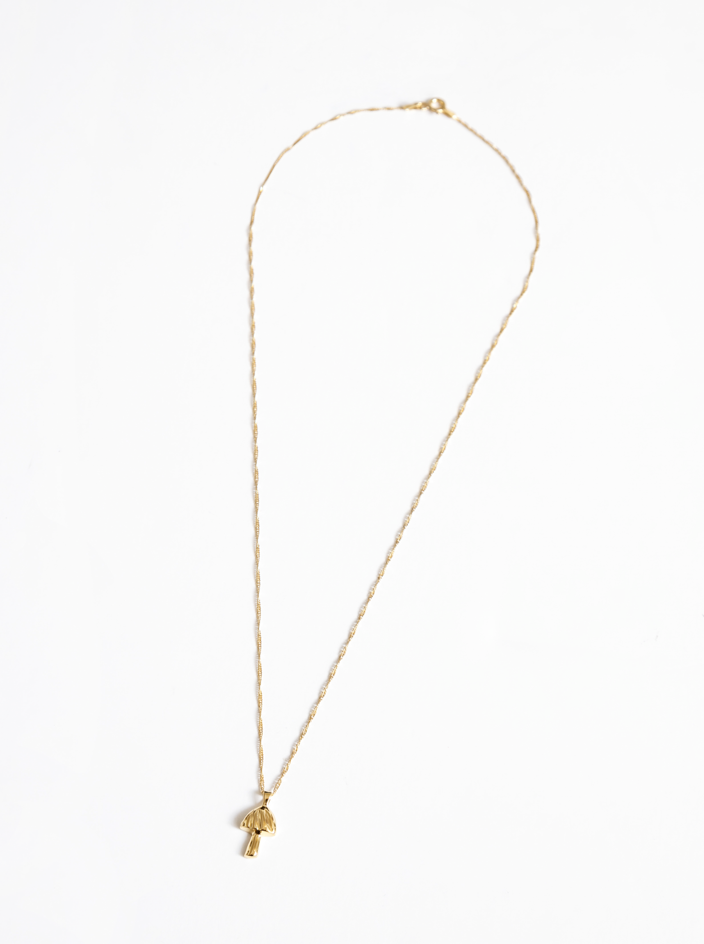 Mushroom Charm Necklace | Gold