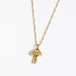 Mushroom Charm Necklace | Gold