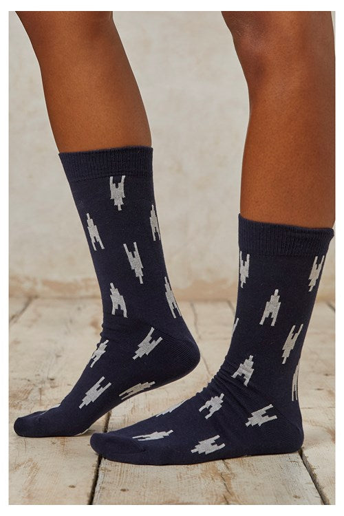Ikat Socks | Navy