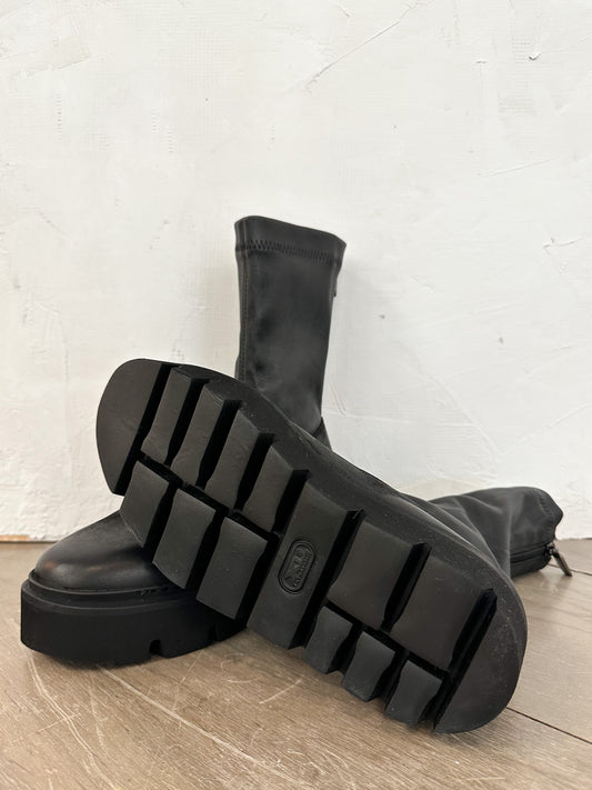 Stretch Platform Boot | Gasoline Nero