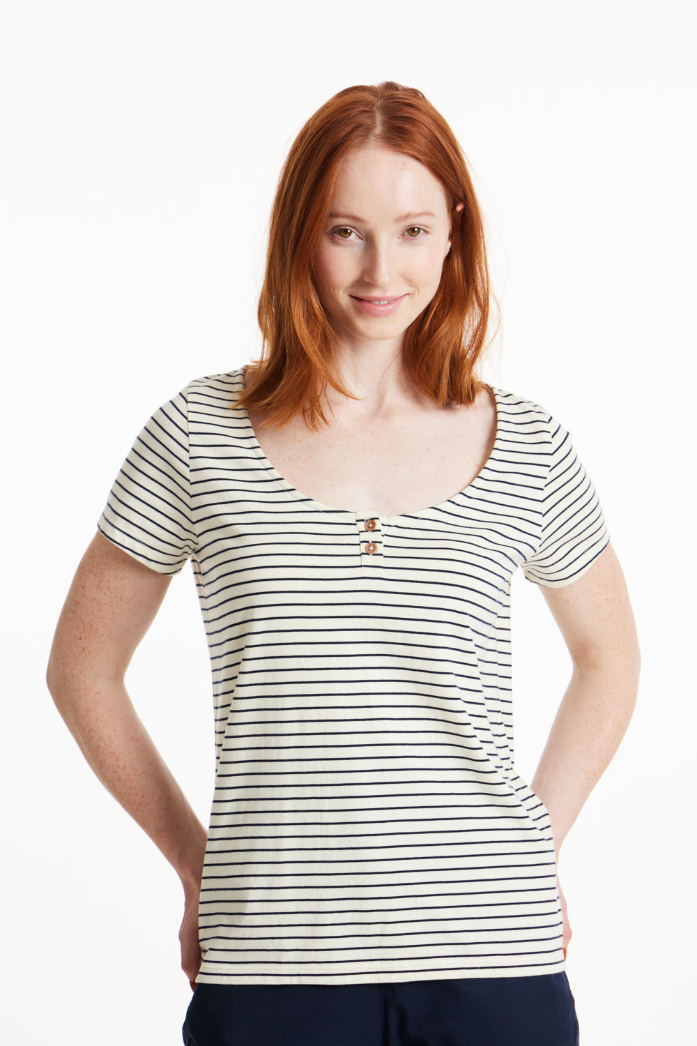 Tianna Striped Top | Navy